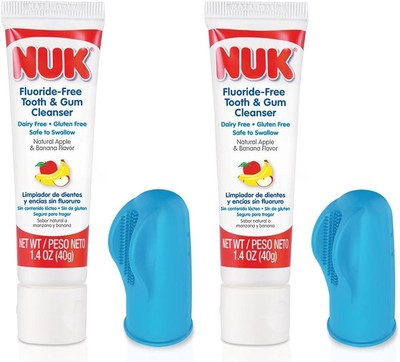 NUK Fluoride-Free Tooth & Gum Cleanser, Grins & Giggles, 1ct