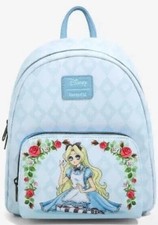 Loungefly Disney Alice In Wonderland Roses Mini Backpack-striped stockings