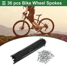 1 Set 14G 152mm Length Bicycle Spokes Nipple Carbon Steel Black Universal