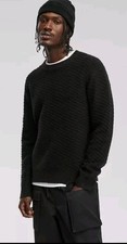 Men  s Diagonal Texture Knit Sweater Relaxed Fit Size XXL