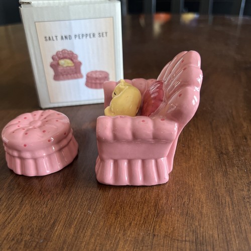 Cracker Barrel Cat Kitten Chair Ottoman Salt Pepper Set - Picture 4 of 9