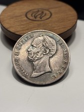 1848 NETHERLANDS 2 1/2 GULDEN NICE TONING WORLD CROWN SIZED SILVER