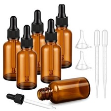 6x Pipettenflaschen 30 ml Braunglas - leere Tropfflaschen