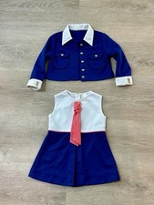 Vintage 70 s Baby Girls Dress Jacket Outfit Set Sz 3t