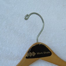 Vintage Mark Shale Sturdy Wooden Suit/Pants Hanger Great Worn Label 17"X8.5"