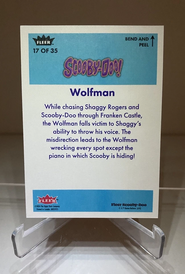 Fleer 2025 Scooby Doo! - Wolfman 1986-87 BASKETBALL ALL-STAR STICKER - #17 of 35 - Image 2 of 2