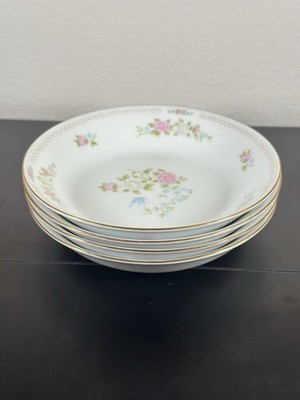 CROWN MING Fine CHINA ''BIRD OF PARADISE'' Soup/Saladbowls 7 1/2'' Set Of 4 NEW