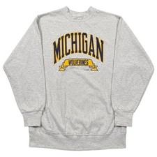 Vintage 90s Michigan Wolverines Crewneck Sweatshirt NCAA Size Large