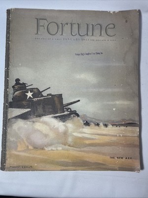 1943 JANUARY FORTUNE MAGAZINE - THE NEW A.E.F. - GREAT COVER & ADS - WORLD MAP