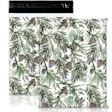 JarThenaAMCS 100Pcs Christmas Poly Mailer 10 x 13 Inch Pine Tree Cones Packag...