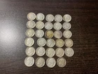 1951 roosevelt dime's lot of 29 coins - 90% silver #12