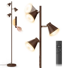 36W LED Tree Floor Lamp, Dimmable Tall Standing Lamp with Remote & Touch Cont...