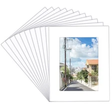 Prudiut 15 Pack 8x10 White Picture Mats, Frame Mattes for 5x7 Pictures Photo ...