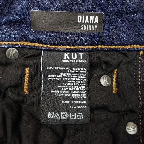 Kut from the Kloth Diana Skinny Jeans Womens 0 Dark Wash - Picture 9 of 9