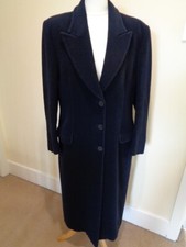 Mani By Giorgio Armani Vintage Stunning Navy Blue Wool Full Length Coat - 10/12