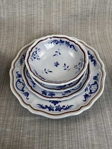 Longchamp France Normandie Ceramic Plates Bowls Set of 25 Pieces Hand Painted - Picture 12 of 23