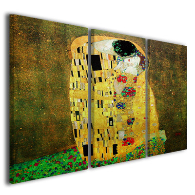 Quadro riproduzione Gustav Klimt Il bacio stampa su tela opera famosa