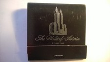 Vintage "The WALDORF-ASTORIA" A Hilton Hotel, unused matchbook Made in USA