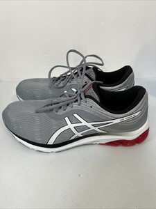 Asics Mens Gel Pulse 11 Gray White Red Heel Fabric Size 14 Fabric Synthetic  | eBay