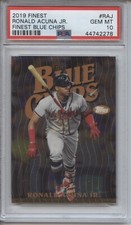 Ronald Acuna Jr. 2019 Topps Finest. Blue Chips. PSA 10. Gem Mint!