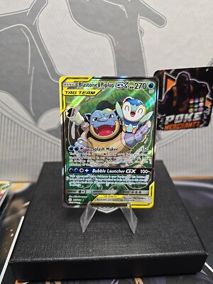 Pokémon TCG Blastoise & Piplup Tag Team GX Cosmic Eclipse 215/236 Holo Full Art
