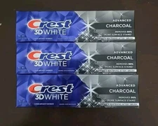 3 Pack Crest 3D White Advanced Charcoal Flouride Anticavity Toothpaste 3.8 Oz