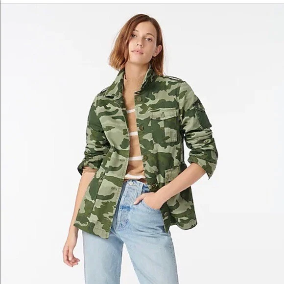 J crew shop camo parka