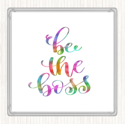 Be The Boss Regenbogen Zitat Getränke Matte Untersetzer