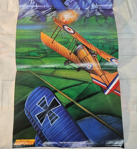 1992 Nintendo Power Magazine 11" x 22.5" WINGS 2 Aces High Poster GREAT - Picture 3 of 4