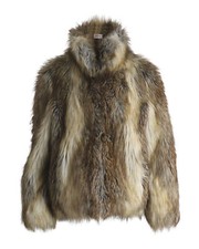 Zadig & Voltaire Thick Turtleneck Coat In Brown Faux Fur Intl