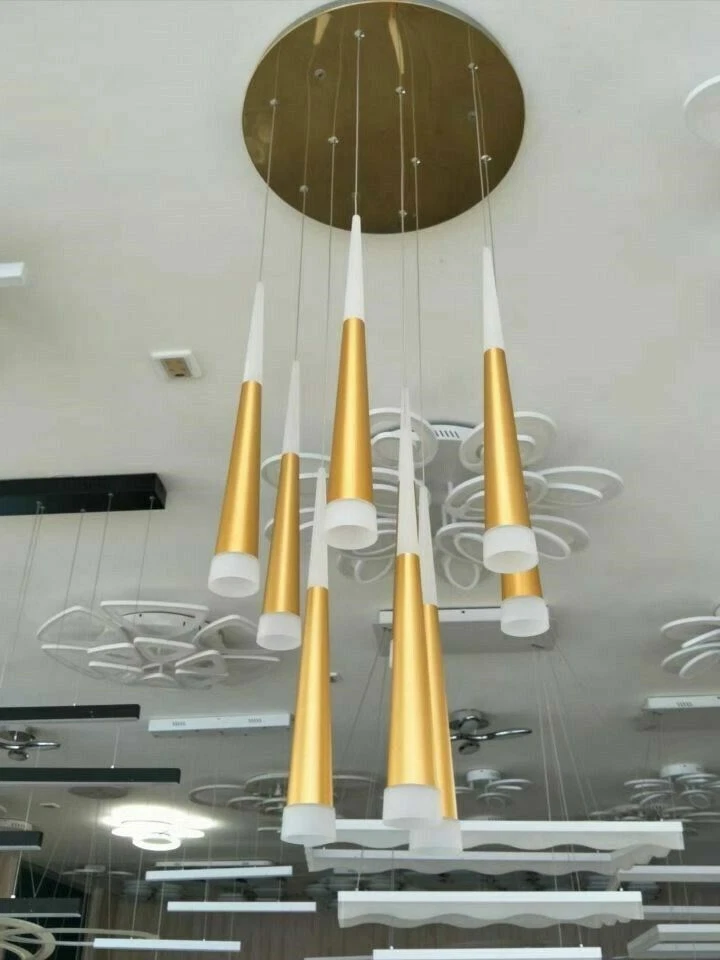 LED Spiral Chandelier Staircase Pendant Lamp Acrylic Ceiling Light Villa - Image 3 of 4