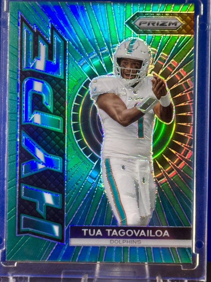 TUA TAGOVAILOA RARE GREEN REFRACTOR CARD SP PANINI DOLPHINS - Image 2 of 4
