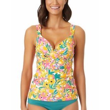 Anne Cole Women's Multi Sunshine Floral Printed Underwire Twist Tankini 38C/40B