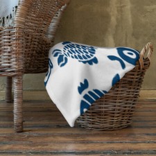 Throw Blanket soft silk baby blue, white 100 polyester hypoallergenic, washable