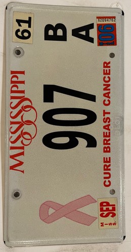 LOW #907 CONQUER BREAST CANCER license plate Treatment Tumor Mammogram ASCO BRCA - Picture 8 of 12