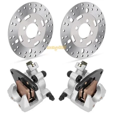 Front Brake Calipers W/Pads & Disc Rotors for Yamaha Big Bear 350 400 YFM350/400