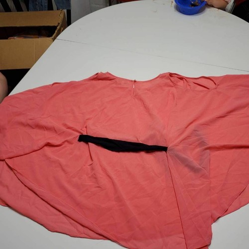 Jealous Tomato Womens Tunic Top Pink Kimono Sleeve Keyhole Tie Front Sheer S - Picture 2 of 12