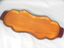 Vintage Mid-Century NASCO Master Pieces in Wood Long Dish Tray w/ Handles