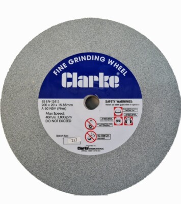 Clarke 8'' 200x20x15,88mm Feinschleifscheibe