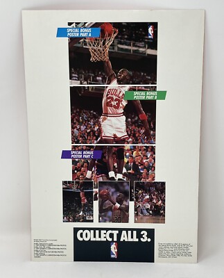 1989 Michael Jordan Wheaties Poster Set of 3, Which Combine to