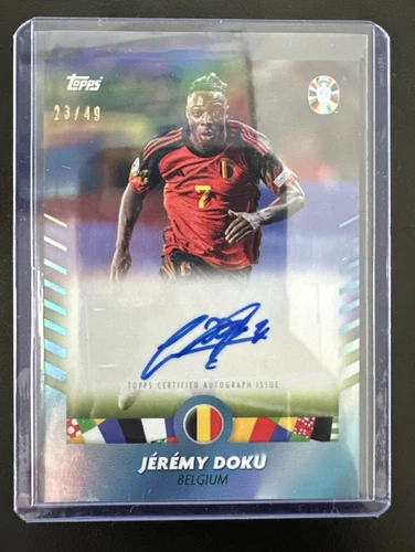 Jérémy Doku Auto - /49 MINT - Mourinho Platinum Curated EURO 2024 Set - Belgium