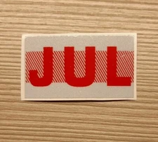 July. California DMV license plates month sticker tags. RED. YOM