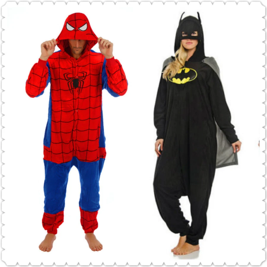 Superhero Spider man Batman Onesiee Kigurumi Fancy Dress Costume Hoody Pyjamas