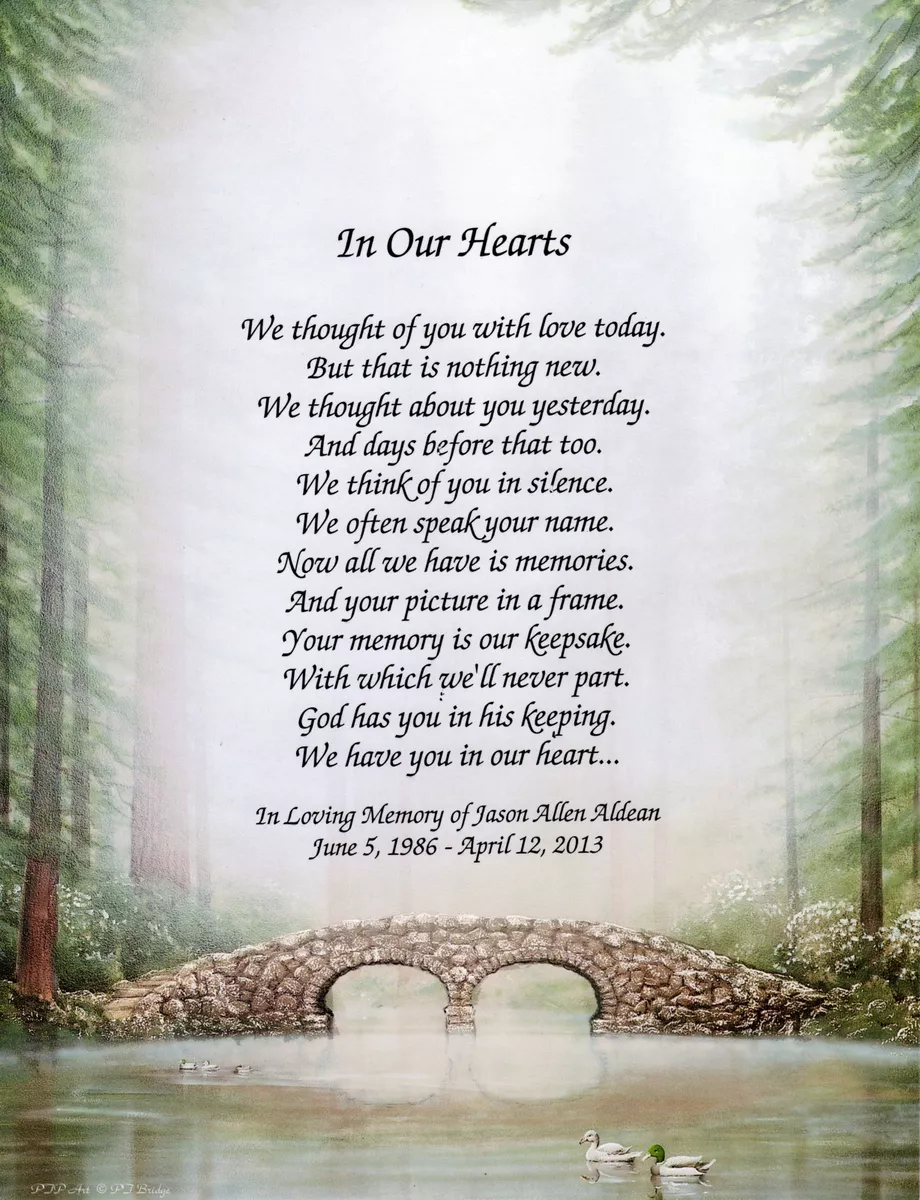 Custom BEREAVEMENT POEMS For Someone You Lost 9 Layouts To Choose From... |  eBay