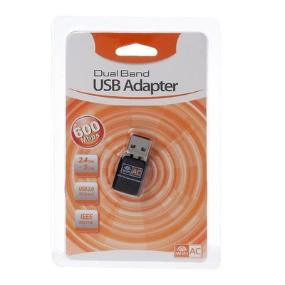 Wireless USB WiFi Dongle Adapter für Laptop PC Computer Ac600mbps 2,4ghz 5ghz