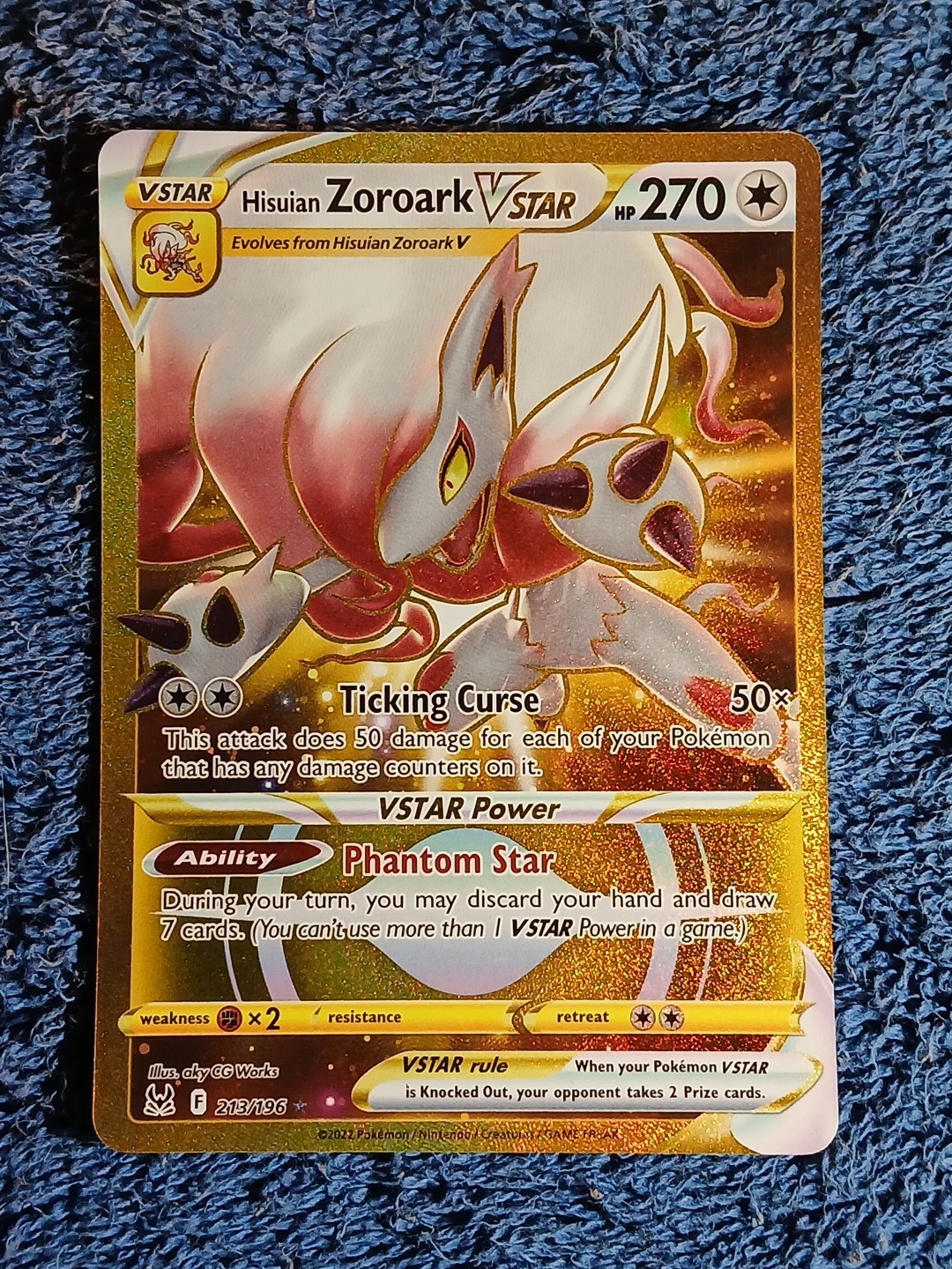 Hisuian Zoroark VSTAR (Secret) 213/196 Swsh11: Lost Origin Holo Nm/M