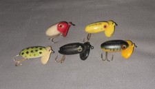 LOT OF 5 Fred Arbogast FLY ROD JITTERBUG PLASTIC LIP topwater lure