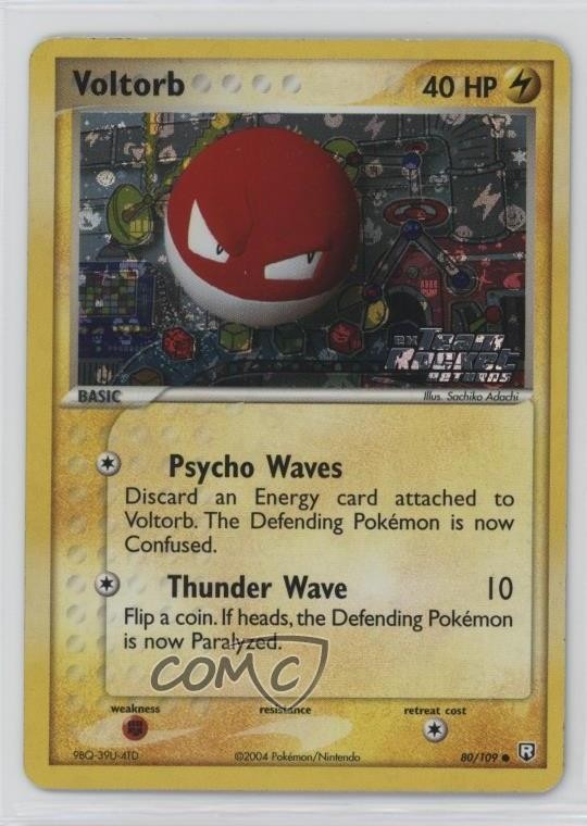 Voltorb Reverse Foil Pokémon EX Team Rocket Returns #80 2004