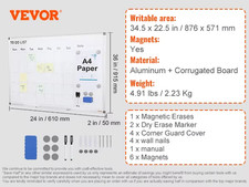 Rolling Magnetic Whiteboard Double-Sided Mobile Whiteboard 360 Reversible Adjus