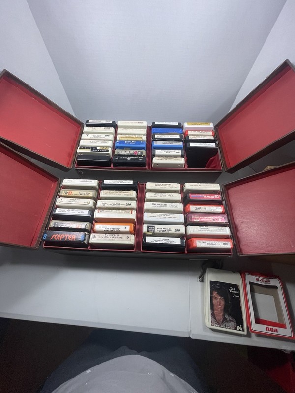 Lot Of 47 -8 Track Tapes With 2 Encyclopedia Of Music Storage Case.Untested